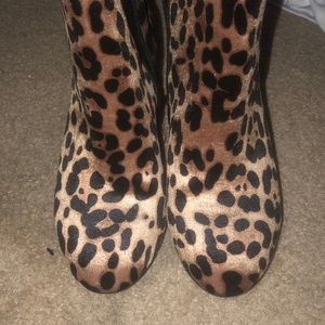 Cheetah print booties
